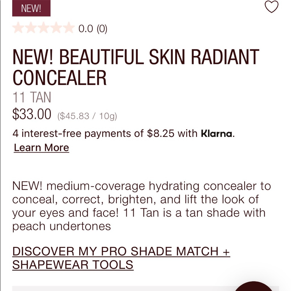 Charlotte Tilbury - Beautiful Skin Radiant Concealer shade 11 Tan - NEW UNOPENED - Picture 6 of 9